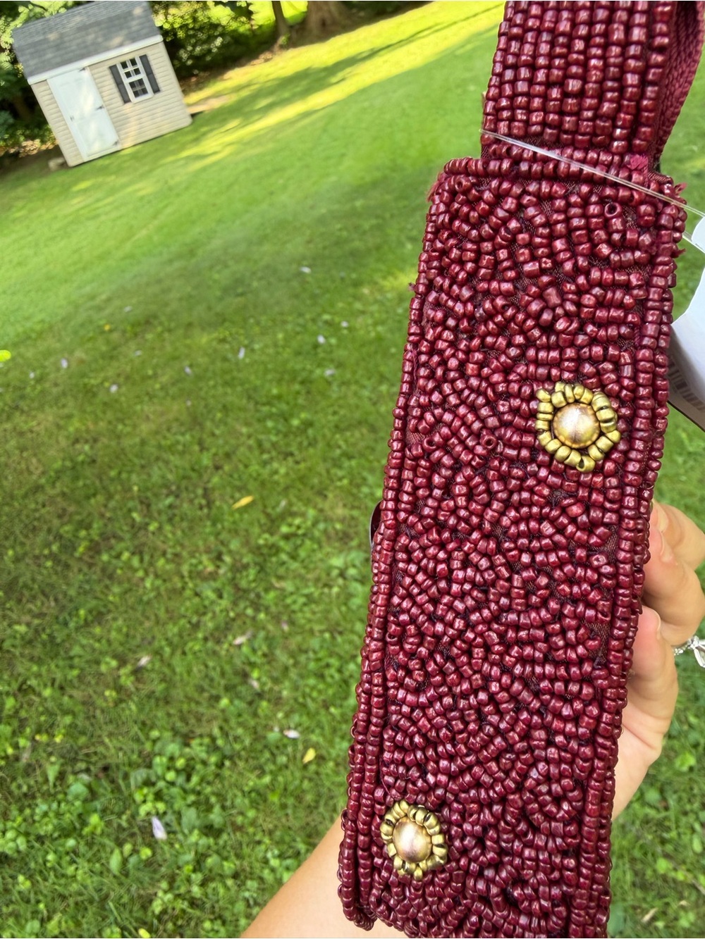 NTW Viral Bohemian Chic Floral Sequin Burgundy Beaded Bag for Fall! - Picture 6 of 8